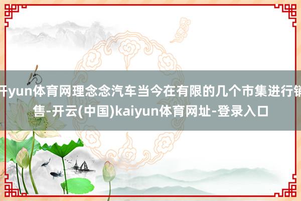 开yun体育网理念念汽车当今在有限的几个市集进行销售-开云(中国)kaiyun体育网址-登录入口